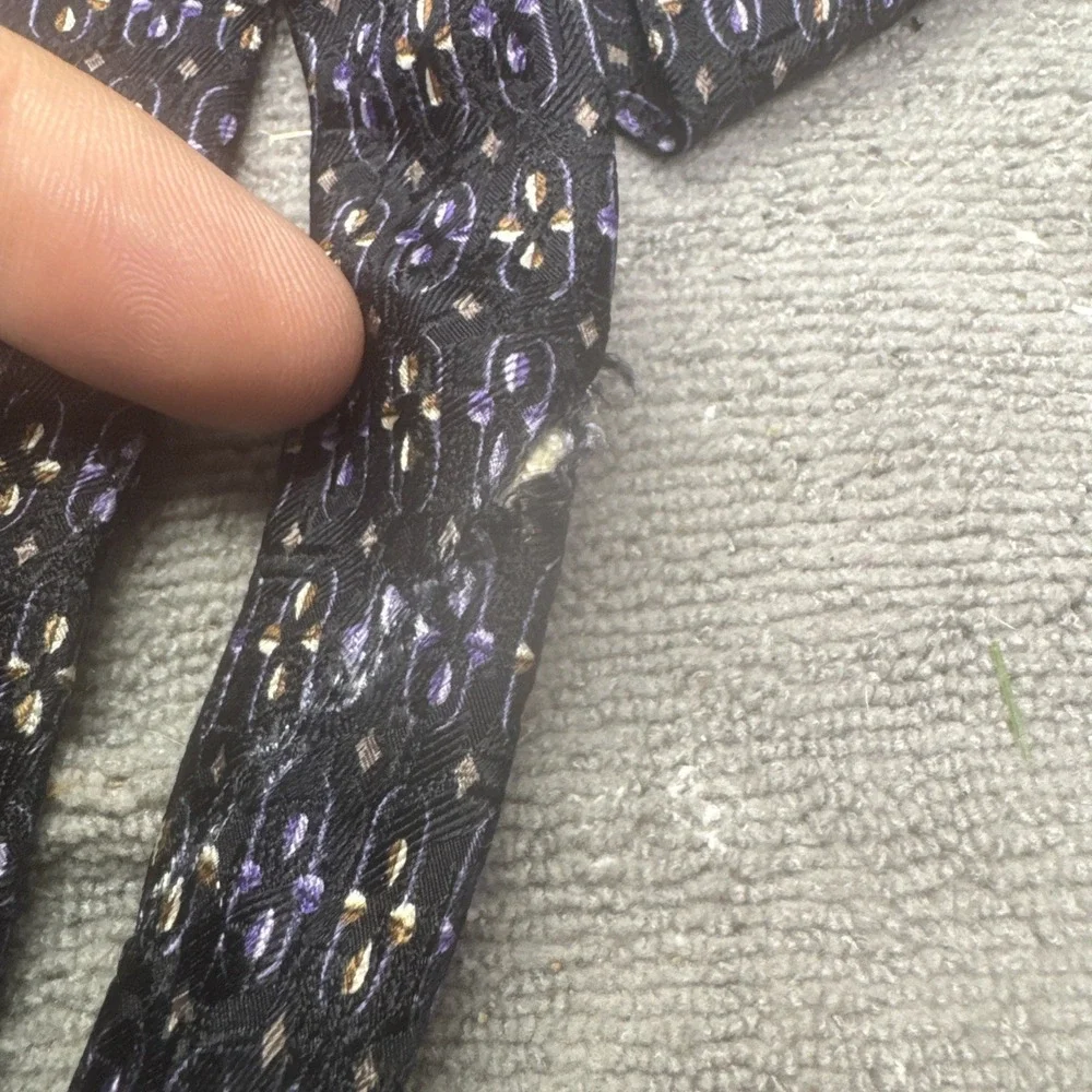 ermenegildo zegna Neck Tie Black Classic Geometric Disegno Esclusivo‎ Exclusive